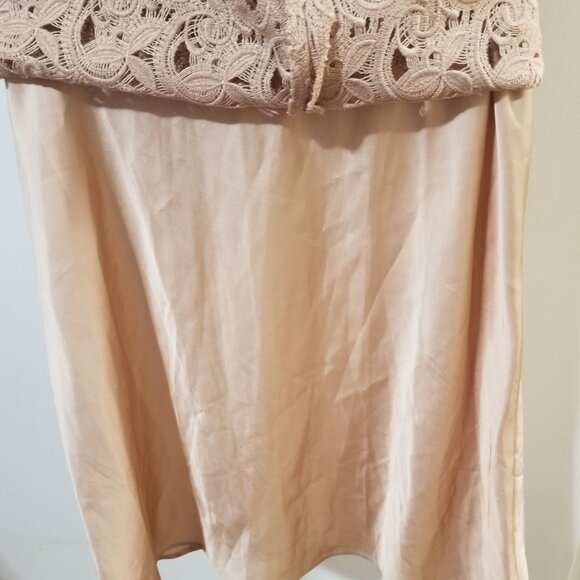 Zara Woman Lace Dress Medium Nude Eyelash Lace Cocktail Dress Sleeveless M - Picture 6 of 6